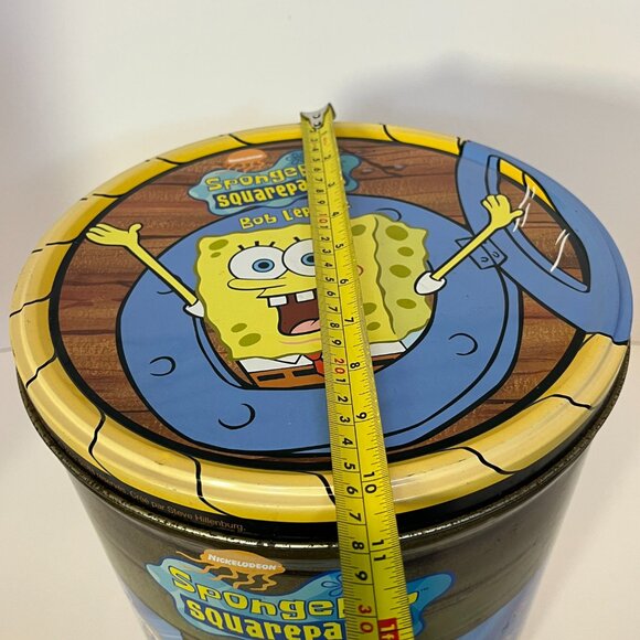 SpongeBob Doritos Chip Tin With Lid Viacom 2004 Vintage Large Metal Can 11.5"x10 - Picture 5 of 15